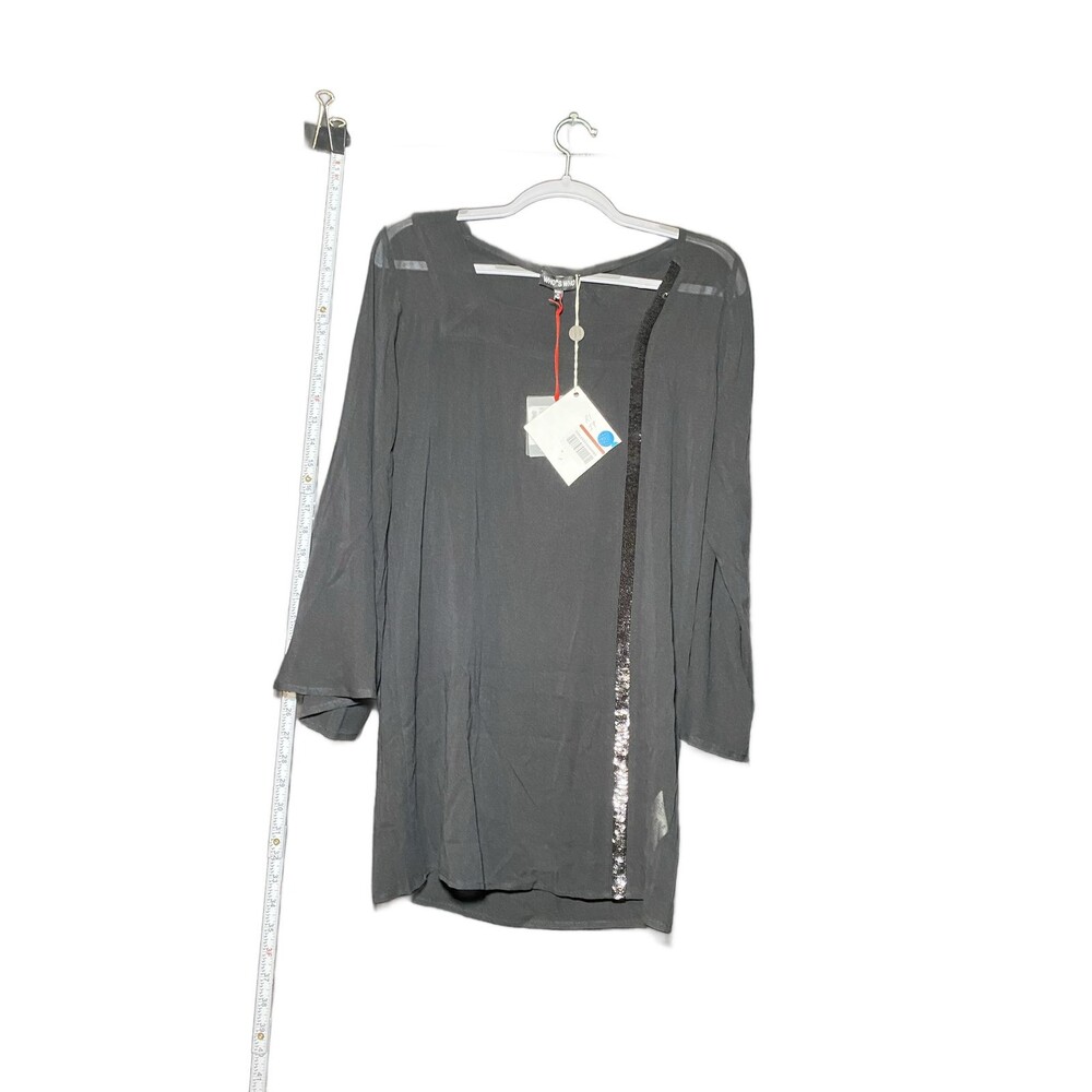 Who's Who Women's Black Short Sleeve Elegant Midi Dress Size 40 NWT